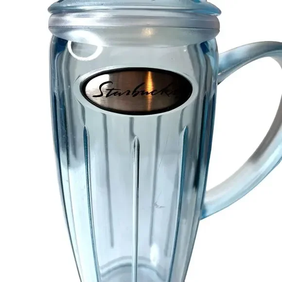 Starbucks Barista 2001 Insulated Blue Rocket Bubble Tumbler Cup 16 Oz - Picture 4 of 12